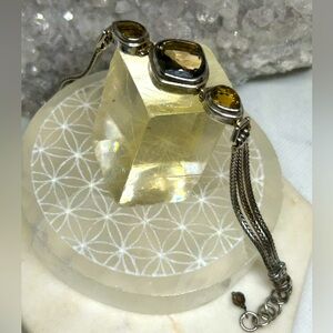 Vintage Smokey Quartz Gemstone Bracelet 925